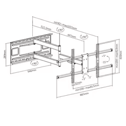 Techly ICA-PLB 490 support pour téléviseur 2,03 m (80") Noir