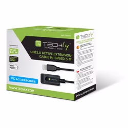 Techly IUSB-REP20TY câble USB 5 m USB 2.0 USB A Noir