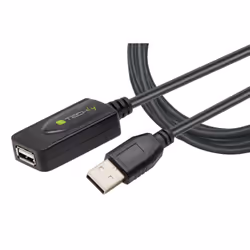 Techly IUSB-REP220TY3, 20 m, USB A, USB A, USB 2.0, 480 Mbit/s, Noir