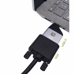 Techly IADAP USBC-VGAC adaptateur graphique USB 1920 x 1200 pixels Noir, Argent