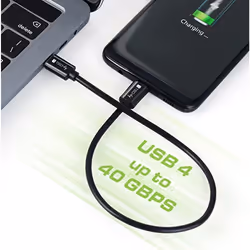 Techly ICOC MUSB40-CMCM08 câble USB 0,8 m USB4 Gen 3x2 USB C Noir