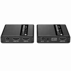 Techly IDATA EXT-E223, 1920 x 1080 pixels, Émetteur et récepteur AV, 70 m, Avec fil, Noir, HDCP