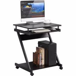 Techly ICA-TB 935B, Droit, Forme libre, Panneaux MDF, Acier, Home office, Bureau, Noir