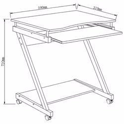 Techly ICA-TB 935B bureau d'ordinateur Noir