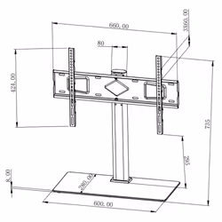 Techly ICA-LCD S07L support pour téléviseur 65" Noir