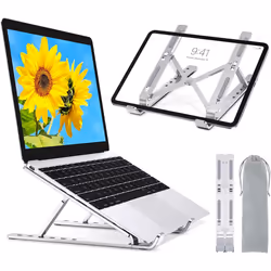 Techly ICA-TBL 134TY, Supports de Laptop, Argent, Aluminium, 25,4 cm (10"), 40,6 cm (16"), 55 - 155 mm