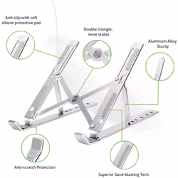 Techly ICA-TBL 134TY Support de livres Supports de Laptop Argent 40,6 cm (16") - Vue supplémentaire 4