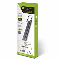 Techly IUSB31C-DOCK12DPHD station d'accueil Avec fil USB 3.2 Gen 1 (3.1 Gen 1) Type-C Gris