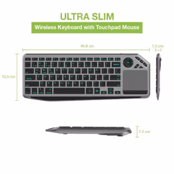 Techly ICTB9801TB clavier RF sans fil + Bluetooth QWERTY Anglais américain Noir - Vue supplémentaire 4