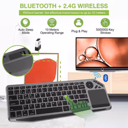Techly ICTB9801TB clavier RF sans fil + Bluetooth QWERTY Anglais américain Noir - Vue supplémentaire 5