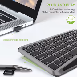 Techly ICTB9801TB clavier RF sans fil + Bluetooth QWERTY Anglais américain Noir - Vue supplémentaire 6