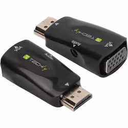 Techly IDATA HDMI-VGA2MABT2, Convertisseur vidéo de passif, Noir, Plastique, EC, RoHS, WEEE, 1920 x 1080 pixels, 1080p