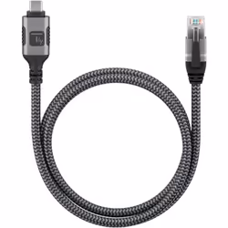 Techly ICOC U3C-RJ45-010 câble de réseau Argent, Noir 1 m Cat6 F/UTP (FTP)