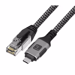 Techly ICOC U3C-RJ45-030, 3 m, Cat6, F/UTP (FTP), USB Type-A/USB Type-C, RJ-45, Argent, Noir