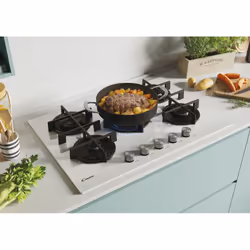 Candy Moderna CVG74WPW Blanc Intégré 74 cm Gaz 5 zone(s)