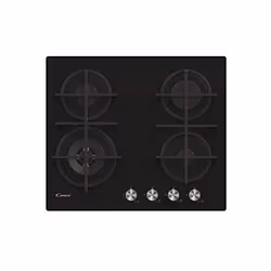 Candy CDK6GF4WEKB, Noir, Intégré, 59.5 cm, Gaz, Verre trempé, 4 zone(s)