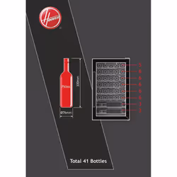 Hoover H-WINE 500 HWC 150 EELW/N Pose libre Noir 41 bouteille(s)