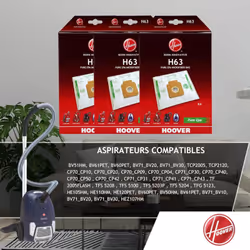 Compatible avec les modèles Hoover HE1, Brave, Capture, Flash, Freespace, Freespace Greenray et Sprint : BV51HM, BV61PET, BV6 ...