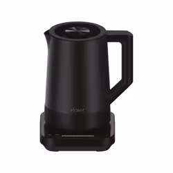 Haier 37700002, 1,7 L, 2200 W, Noir, Acier inoxydable, Thermostat réglable, Indicateur de niveau d'eau