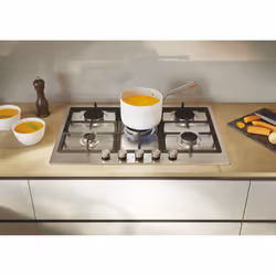 Candy Moderna CHG74WTX Acier inoxydable Intégré 74.5 cm Gaz 5 zone(s) - Vue supplémentaire 5