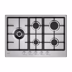Candy CHG7WL4WTX, Acier inoxydable, Intégré, 74.5 cm, Gaz, Acier inoxydable, 5 zone(s)