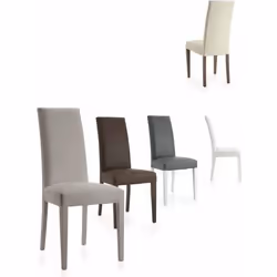 Ensemble de 2 chaises DENVER en simili cuir avec pieds peints en brun foncé
