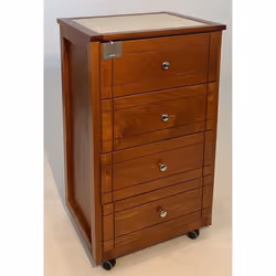 Commode à chariot - GIADA - CERISE - 4 tiroirs - Marron - Style contemporain
