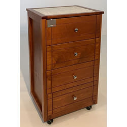 Commode à chariot - GIADA - CERISE - 4 tiroirs - Marron - Style contemporain