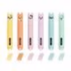 Legami Teddys Style Lot de 6 mini surligneurs – Jaune pêche rose lilas bleu clair vert clair – pour un surlignage et un