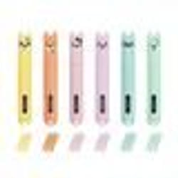 Legami Teddys Style Lot de 6 mini surligneurs – Jaune pêche rose lilas bleu clair vert clair – pour un surlignage et un