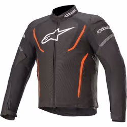 Alpinestars T-Jaws V3 Veste textile de moto imperméable à l'eau, noir-rouge, taille S pour Hommes