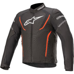 Alpinestars T-Jaws V3 Veste textile de moto imperméable à l'eau, noir-rouge, taille S pour Hommes