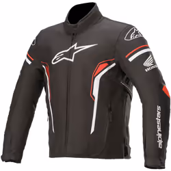 Alpinestars T-SP-1 Veste textile de moto imperméable à l’eau, noir-blanc-rouge, taille S pour Hommes