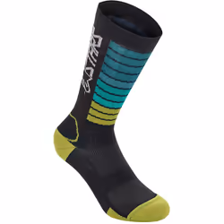 Alpinestars Drop 22 Chaussettes, noir-bleu-jaune, taille L pour Hommes