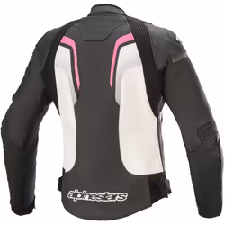 Alpinestars Stella GP Plus R V3 Veste en cuir de moto de dames, noir-blanc-rose, taille 40 pour Hommes