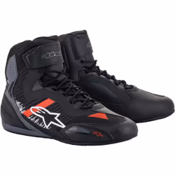 Alpinestars Faster-3 Rideknit Chaussures de moto, noir-gris-rouge, taille 47 48 pour Hommes