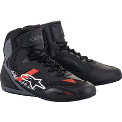Alpinestars Faster-3 Rideknit Chaussures de moto, noir-gris-rouge, taille 47 48 pour Hommes