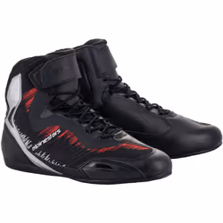 Alpinestars Faster-3 Rideknit Chaussures de moto, noir-rouge-argent, taille 40 41 pour Hommes