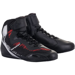 Alpinestars Faster-3 Rideknit Chaussures de moto, noir-rouge-argent, taille 40 41 pour Hommes