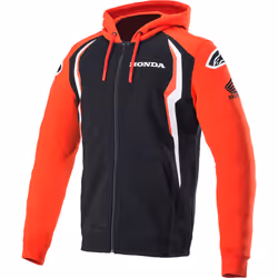 Alpinestars Honda Sweat à capuche Zip, noir-rouge, taille L pour Hommes