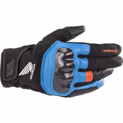 Alpinestars Honda SMX Z Drystar Gants de moto, noir-rouge-bleu, taille S pour Hommes