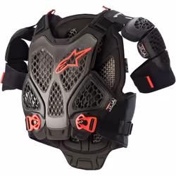 Alpinestars A-6 Protecteur thoracique, noir-rouge, taille XL 2XL pour Hommes