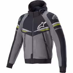 Alpinestars Sektor V2 Hoodie de moto, noir-gris-jaune, taille M pour Hommes