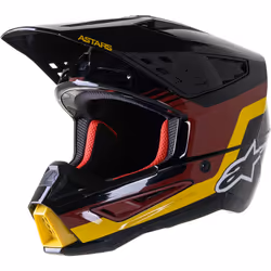 Alpinestars SM5 Venture Casque de motocross, noir-rouge-jaune, taille S pour Hommes