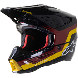 Alpinestars SM5 Venture Casque de motocross, noir-rouge-jaune, taille S pour Hommes