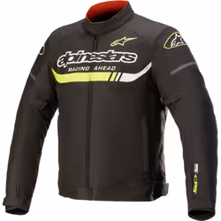 Alpinestars T-SP S Ignition Veste textile de moto imperméable à l’eau, noir-jaune, taille L pour Hommes