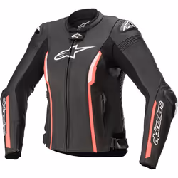 Alpinestars Stella Missile V2 Veste en cuir pour dames de moto, noir-rose, taille 48 pour Femmes