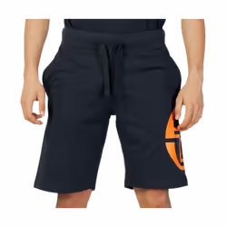 Short Homme - SERGIO TACCHINI - Marine/Orange - Taille élastique - 100% Coton