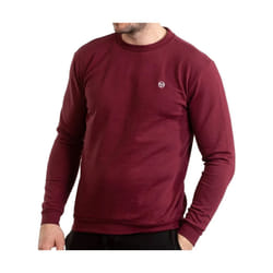 Sweat Homme Sergio Tacchini Bordeaux - Coupe Classique - Col Rond - Manches Longues