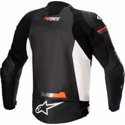 Alpinestars GP Force Veste en cuir de moto, noir-blanc-rouge, taille 48 pour Hommes